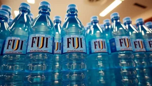 Fiji water bottles recalled due to contamination warning, emphasizing safety concerns and visibility.