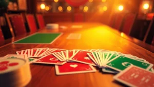 Experience the excitement of rummy wealth with colorful cards and an engaging game setup.