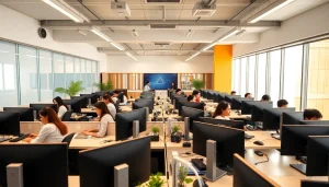 Staff working in a call center in Tijuana, demonstrating professional customer service.