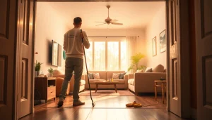 Efficient bond cleaning Logan service restoring a cozy living room to pristine condition.