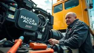 Providing mobile truck repair services for Paccar and Volvo engines with a skilled mechanic in action.