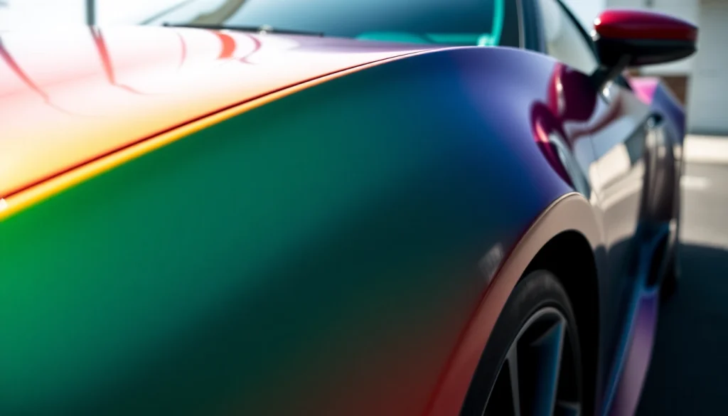 Professional Car Wraps featuring a glossy vinyl design that enhances vehicle's visual appeal.