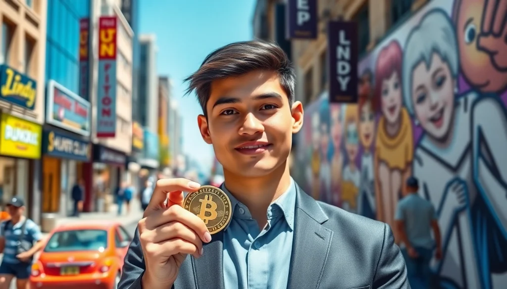 Prominent depiction of the lindy meme coin in an urban setting showcasing potential.