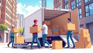 Efficient Umzug Nürnberg with professional movers packing boxes and loading a truck for a smooth relocation.