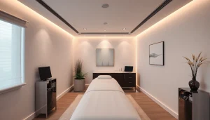 Experience the Fett-weg Spritze for a non-surgical body contouring solution in a calming clinic setting.