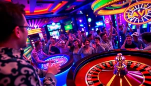 Experience thrilling estrazioni Crazy Time as players engage eagerly with the vibrant game setup.