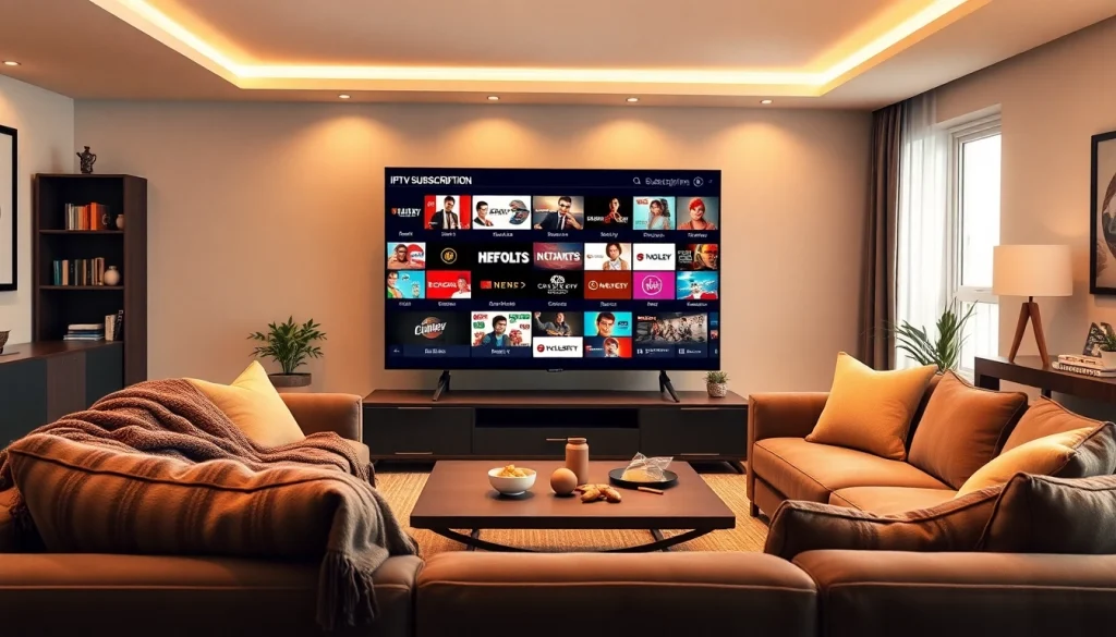 Enhance your viewing experience with IPTV Subscription USA in a modern living room.