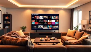 Enhance your viewing experience with IPTV Subscription USA in a modern living room.