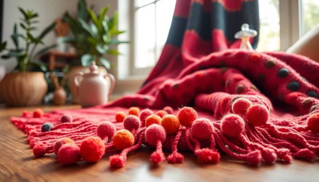 Wrap yourself in Moroccan Cotton Pompom Blankets for cozy, stylish comfort in any room.
