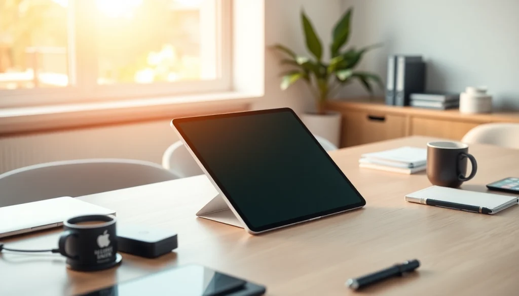 Explore the latest iPad Pro with its sleek design and features at a modern office environment to buy iPad Pro.