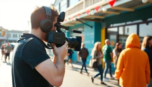 Videographer Christchurch capturing stunning outdoor scenes for a vibrant project.