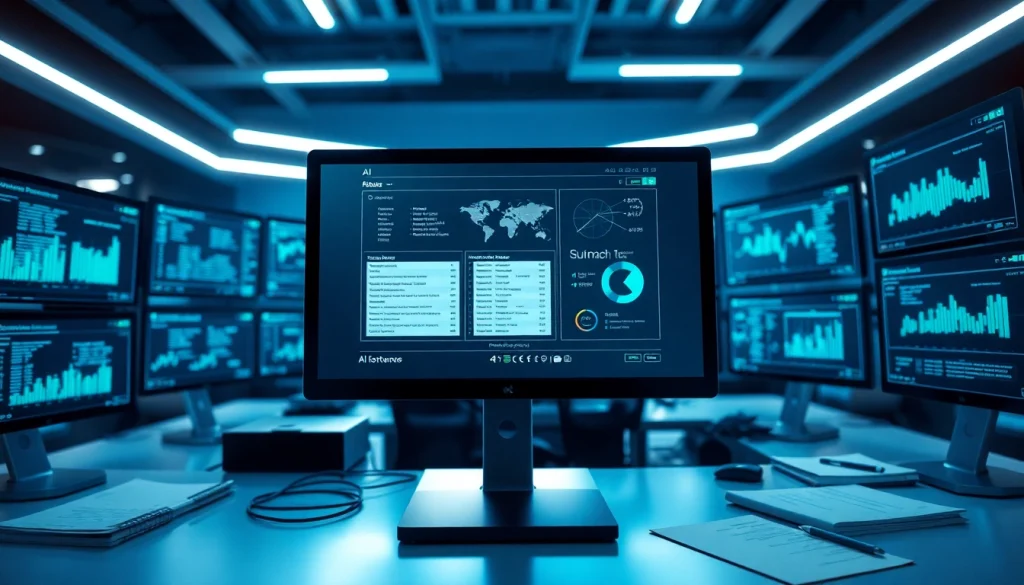 Analyze text using our advanced ai checker tool in a vibrant, tech-focused workspace.