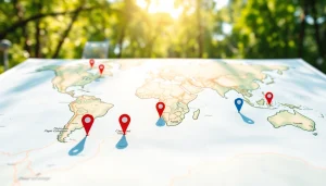 Discover essential Locations on a vibrant geographic map with clear markers for easy navigation.