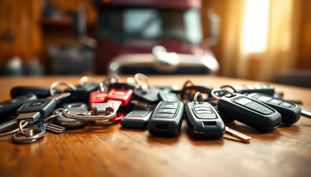 Display of various truck keys emphasizing their unique designs and practical uses.