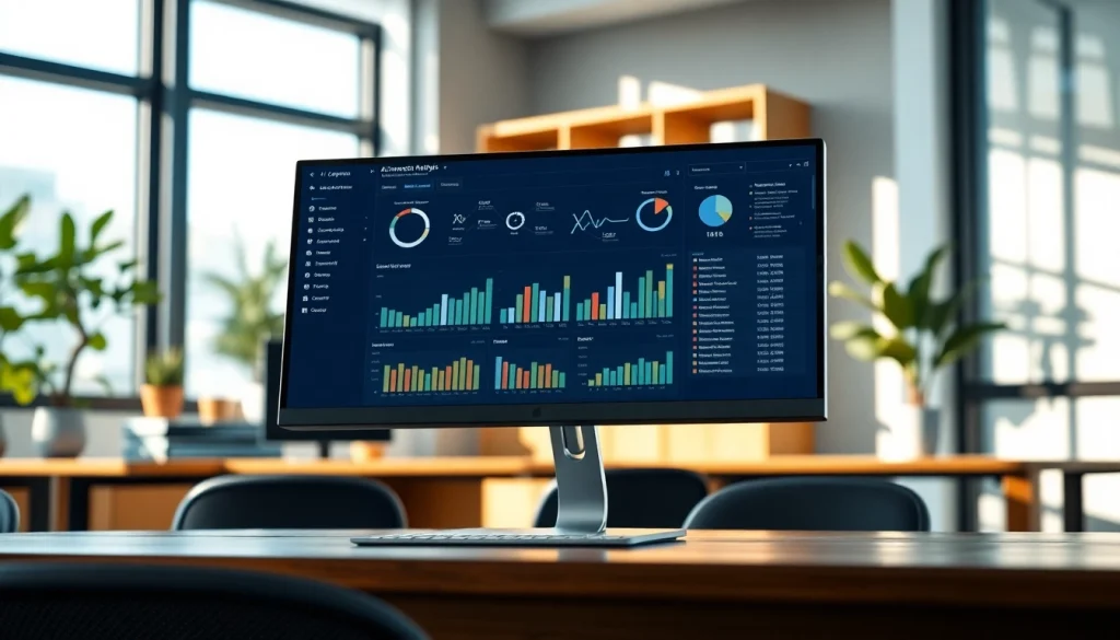 Enhance your strategy with AI for competitor analysis, featuring a sleek digital dashboard.