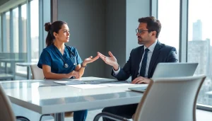 Nurse seeking legal advice regarding VDAP, showcasing a professional consultation.