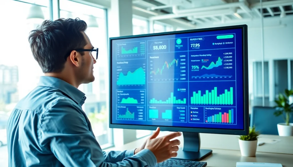 Analyze Rocket Lab revenue trends with a financial analyst in a modern, vibrant office setting.