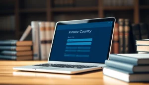 Perform an orange county inmate search using an intuitive digital interface on a sleek laptop.