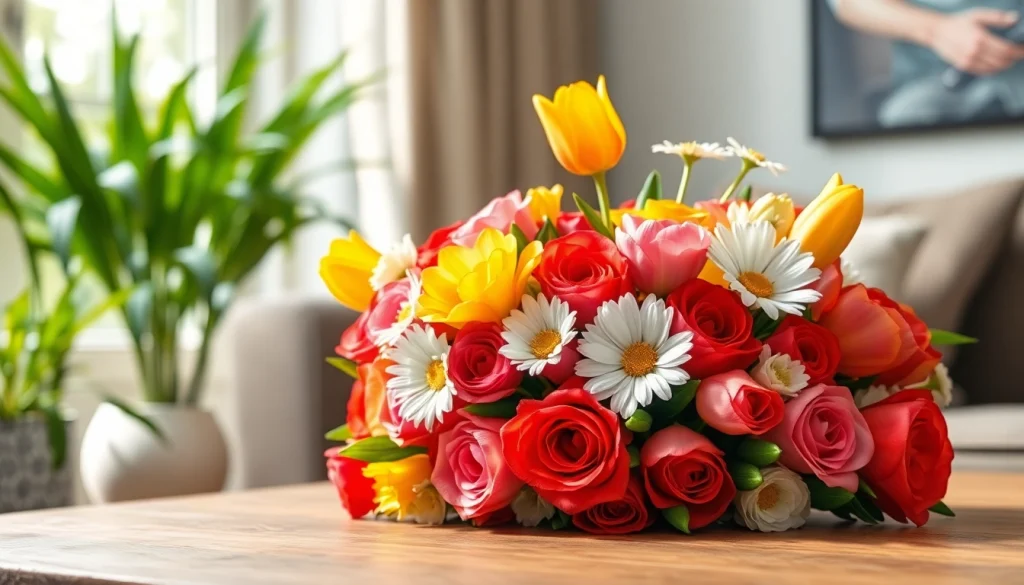 Bright and colorful bouquet representing Flower Delivery South Morang services in a cozy setting.