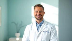 Engaging photo of Ryon Parker MD, showcasing his approachable demeanor in a professional office.