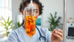 Administering iv drip vegas therapy in a modern clinic for hydration and wellness.