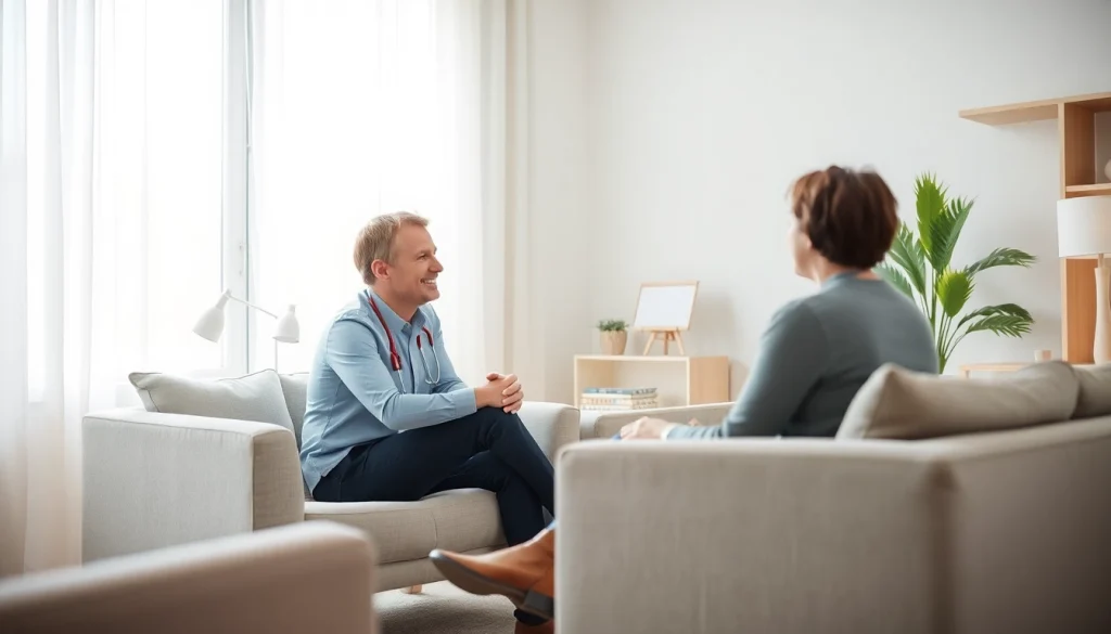 Engaging session with an attachment theory specialist in a calming therapy setting.