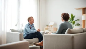 Engaging session with an attachment theory specialist in a calming therapy setting.