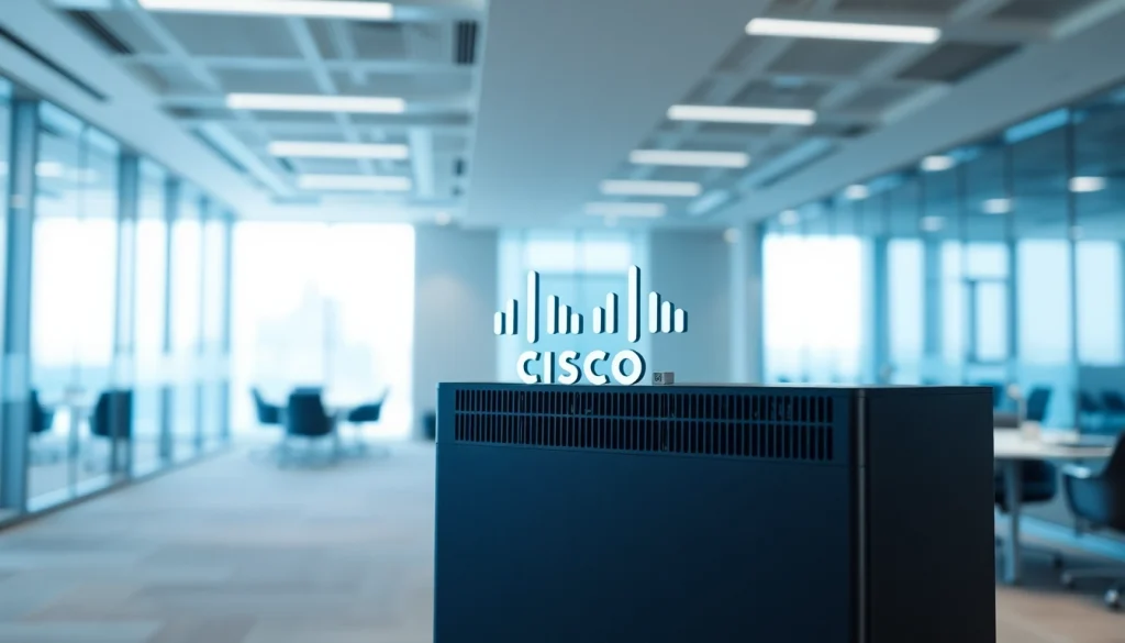 Explora el conmutador Cisco Swchit en un entorno de oficina eficiente y moderna.