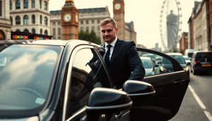 Experience chauffeur hire london with a luxury black car driven by a professional chauffeur in London.